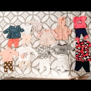 9 newborn girl outfits with 2 sweaters!